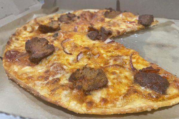 Meatball & Onion pizza