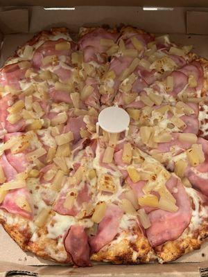 Hawaiian Pizza- ham and pineapple.