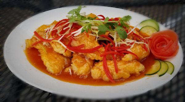 Just love to tryout new fish: sweet n Sour slide fish. Made from fresh flounder. 
http://thecookinggirl.com/