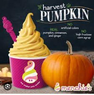 Limited time only flavor October flavor harvest pumpkin made with real pumpkin cinnamon and ginger and no high fructose corn syrup