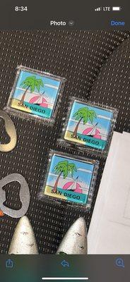 Gifts. San Diego magnets.