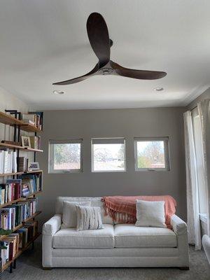 Ceiling fan installed