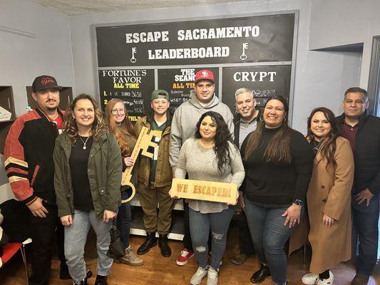 Our big group escaped