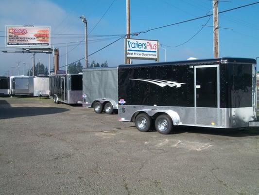 We carry all shapes and sizes of enclosed trailers from 4'x6' to 24' car carriers