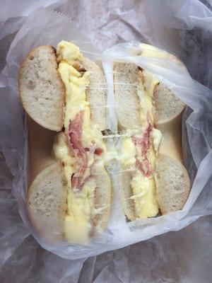 Taylor Ham egg and cheese.... Love finding pork roll in RI!