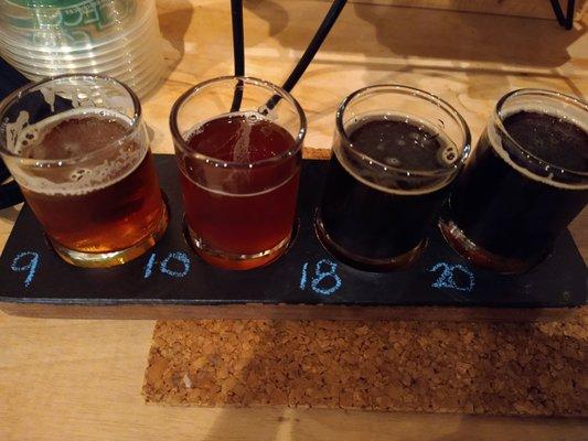 Beer flight taps 9, 10, 18, and 20.