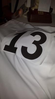 They heat pressed one number on top of the 1st number they heat pressed on there so you could see both