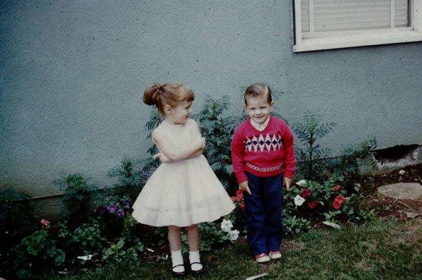 My brother and I at about ages 3 and 5. This about the time we visited our grandparents who lived near 82nd Avenue.