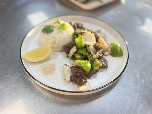 Steam rice & shaking beef (filet mignon) combo