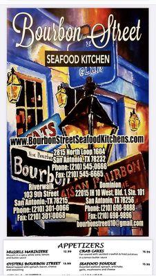 Bourbon Street on line menu