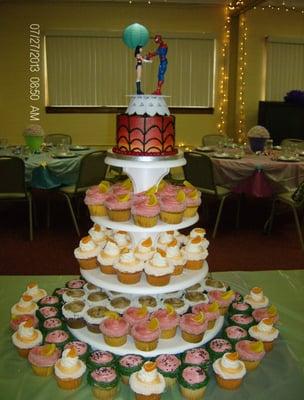 Superhero cupcake wedding.