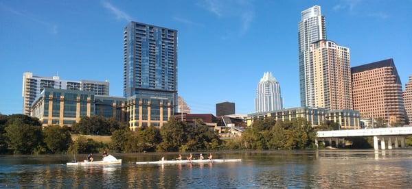 Kayak on Town Lake and you get beautiful Downtown views!