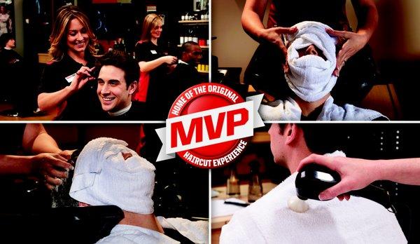 MVP Haircut Service Precision Haircut, Massaging Shampoo, Hot Steam Towel, Neck and Shoulder Massage