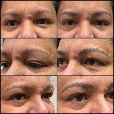 3D microblading eyebrows tattoo