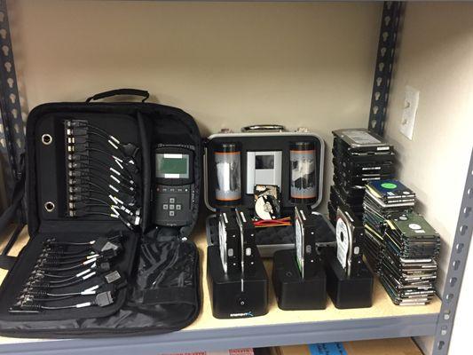 Some of our Data Recovery repair and diagnostic equipment for hard drives, phones and tablets!