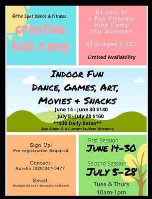 Kids Summer Camp June 14-30 &               July 5-28