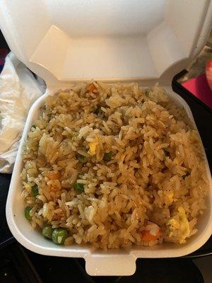 The fried rice side that comes with the bento box