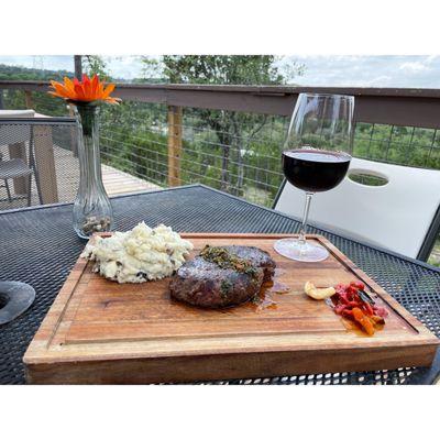 Truffle mashed potatoes & center cut ribeye