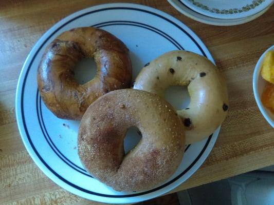 Sweet: Chocolate chip, french toast & cinnamon apple bagels