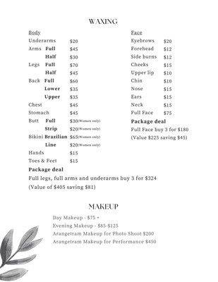 Services Menu 2/3