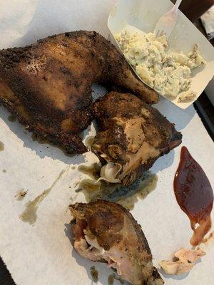 Bbq chicken and loaded potato salad