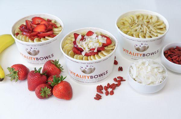 Vitality Bowl, Tropical Bowl, & Nutty Bowl