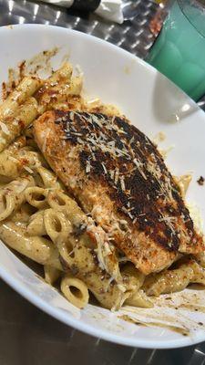 Salmon Rasta pasta