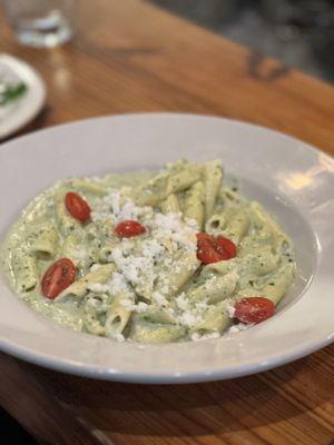 Vegan pesto pasta