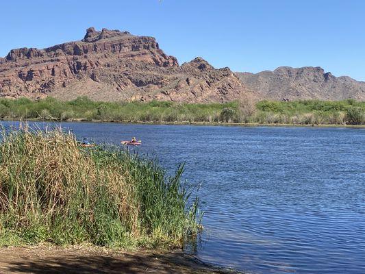 Kayakers on the lake.