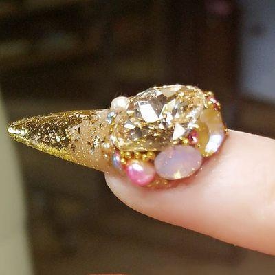 Acrylic stiletto with huge gems!