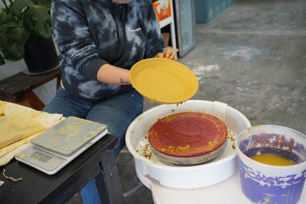 Plate made with Klamath Yellow clay body