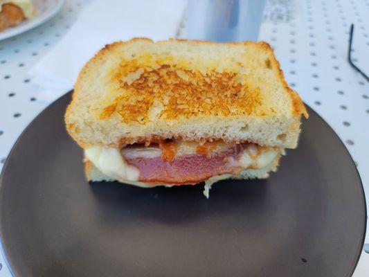 Brie, Bacon, and Jelly sandwich (half)