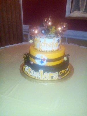 This cake was made by the staff at A Piece of Cake Bakery 5 years ago. It not only look beautiful but it tasted good also. Gloria Pierce