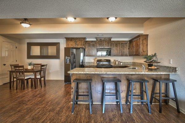 Parkview A (brown/tan color scheme) kitchen