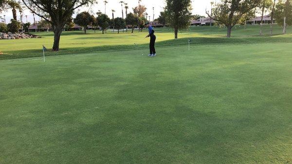 putting area which we had to use in lieu of driving range