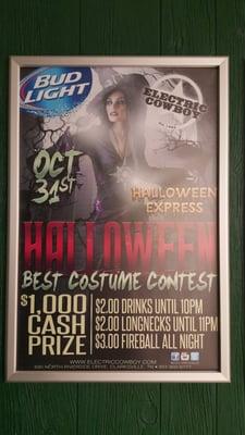 The flyer posted Halloween night that they refused to honor. They said "there are no drink specials tonight"..