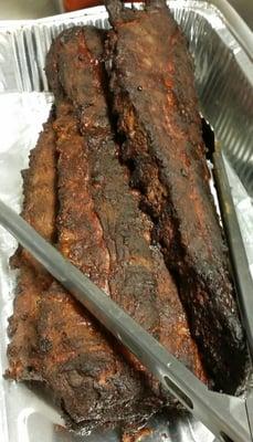 Baby back ribs that just came off the smoker