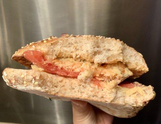 The Atlantic Sandwich $12 (salmon, humus, tomato, 8 grain ciabatta)