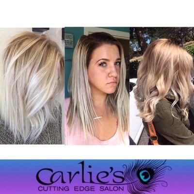 The first picture is what she shown a stylist at a different salon, the second picture is what she got, the third is how Breea fixed it!