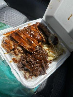 Chicken and Beef Teriyaki combo. Huge portions and great taste!