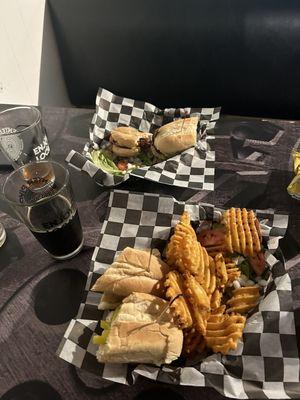 Fried bologna sandwich,chicken sandwich. Tried four different beers . They were all different and all good, Great place to go to.