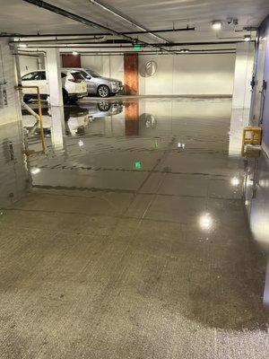 Garage floods. This one was a couple inches