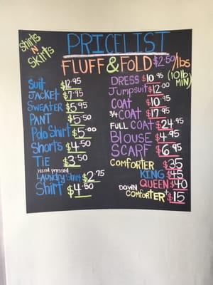 Sweet new price board up at "Shirts&Skirts"