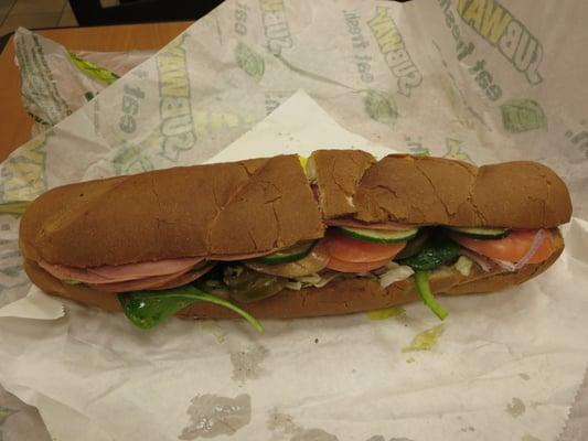 $5 footlong - Subway Club on Italian bread.