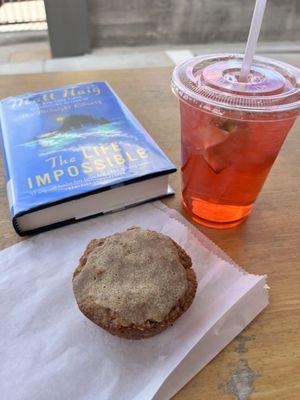 Warm maple brown sugar muffin and flat (by choice) caffeine free berry'd alive refresher