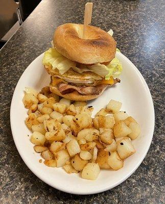 Breakfast Sandwich with Fried Potatoes