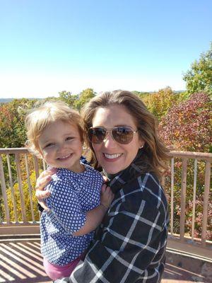 Auntie Susan and Emma at the water tower.