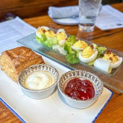 Buttermilk Biscuit and Tracy's Deviled Eggs