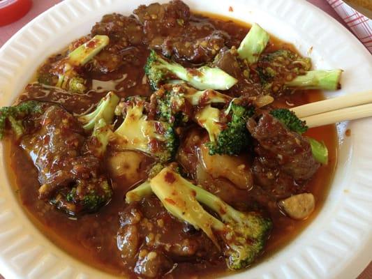 Ask for Denver' Hunan Beef if you dare. Special made for me, 7x hotter.