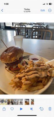 Vegan cheese burger and upgraded fries.